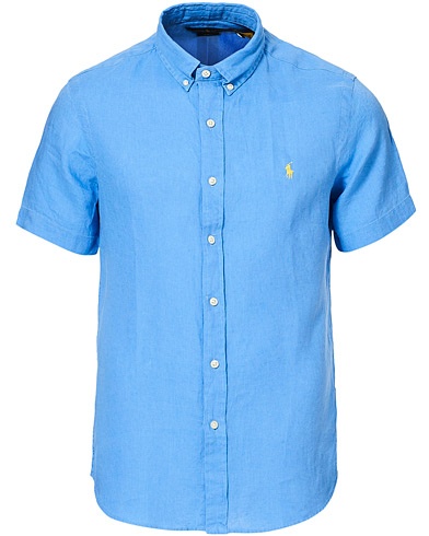 Herren | Leinenhemden | Polo Ralph Lauren | Slim Fit Linen Short Sleeve Shirt Harbour Island Blue