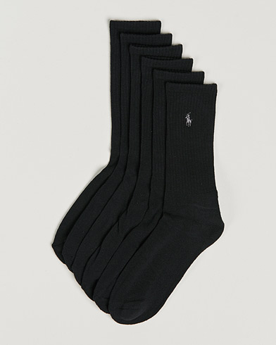 Herren | Unterwäsche | Polo Ralph Lauren | 6-Pack Cotton Crew Socks Black
