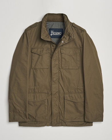 Herren | Stilvolle Jacken | Herno | Cotton Field Jacket Army Green
