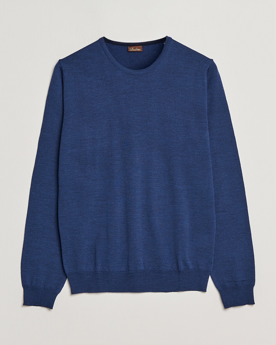 Herren | Stenströms | Stenströms | Merino Crew Neck Blue