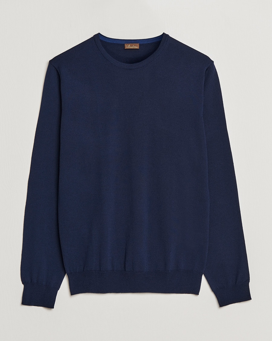 Stenströms Merino Crew Neck Navy – Blau