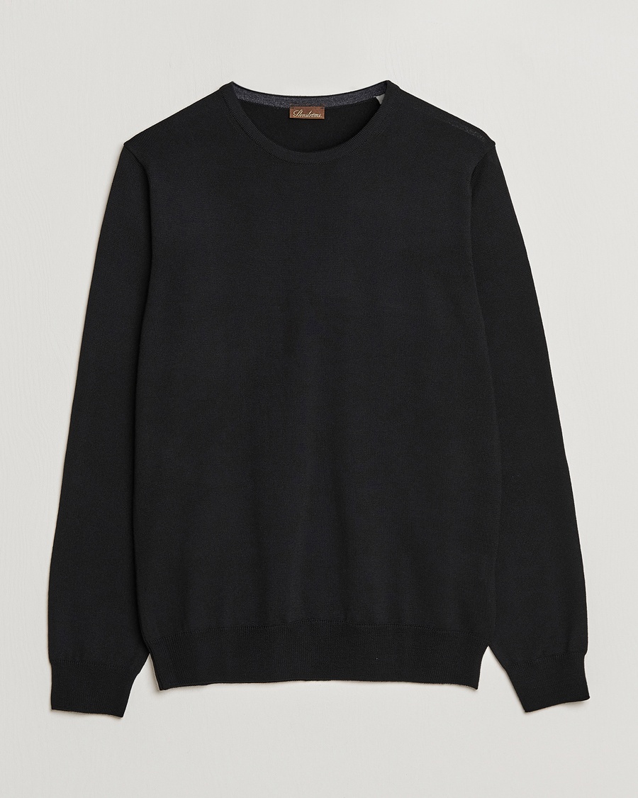 Stenströms Merino Crew Neck Black – Schwarz