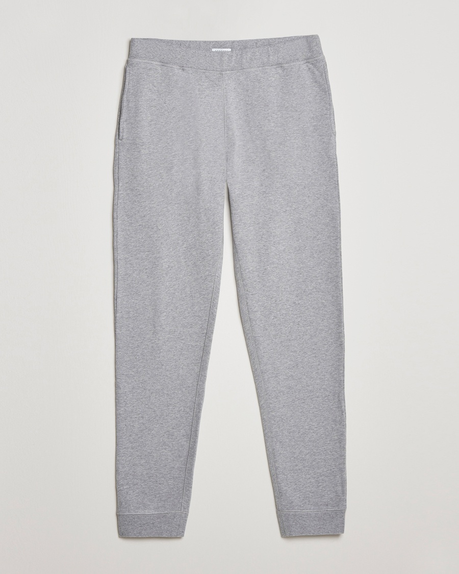 Sunspel Cotton Loopback Track Pants Grey Melange – Grau