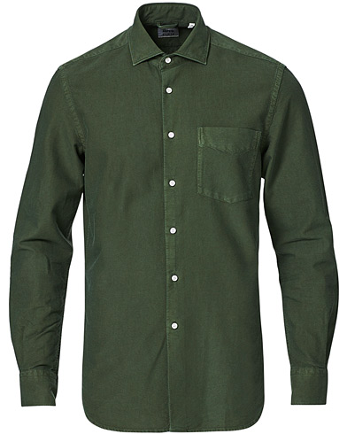  Regular Dyed Linen Shirt Washed Green