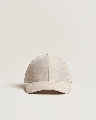 Herren | Caps | Varsity Headwear | Linen Baseball Cap Hampton Beige