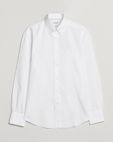 Herren | Brunello Cucinelli | Brunello Cucinelli | Slim Fit Twill Button Down Shirt White