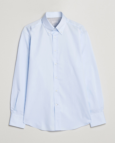 Herren |  | Brunello Cucinelli | Slim Fit Twill Button Down Shirt Light Blue