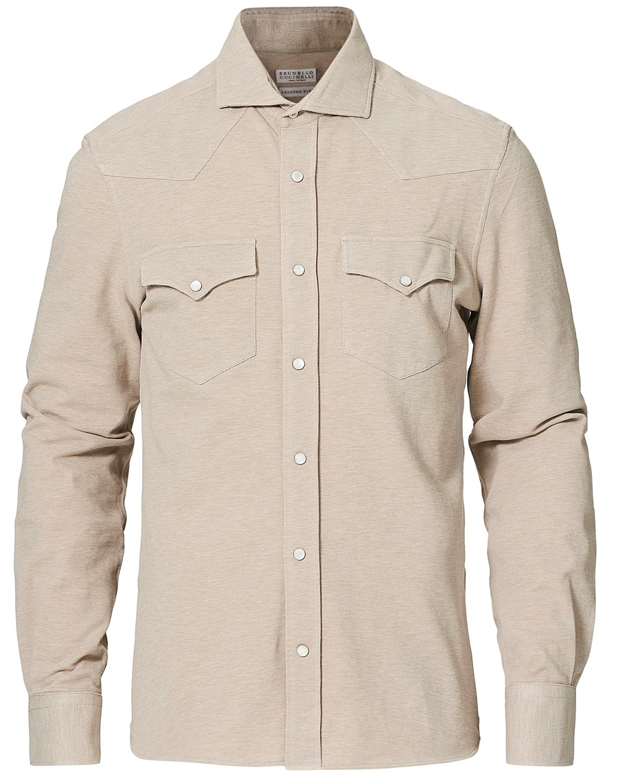  Jersey Double Pocket Shirt Beige