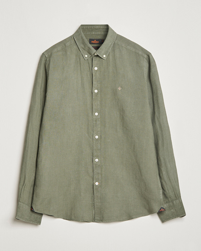 Herren | Leinenhemden | Morris | Douglas Linen Button Down Shirt Olive