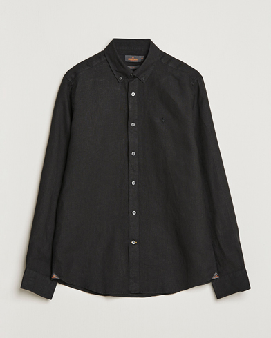 Herren | Leinenhemden | Morris | Douglas Linen Button Down Shirt Black