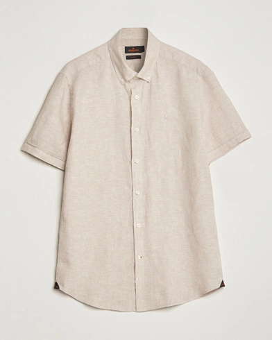 Herren |  | Morris | Douglas Linen Short Sleeve Shirt Khaki