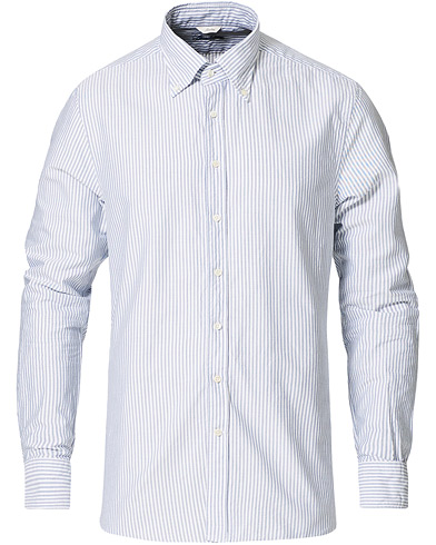 Hemd |  Slimline Striped Oxford Shirt Light Blue