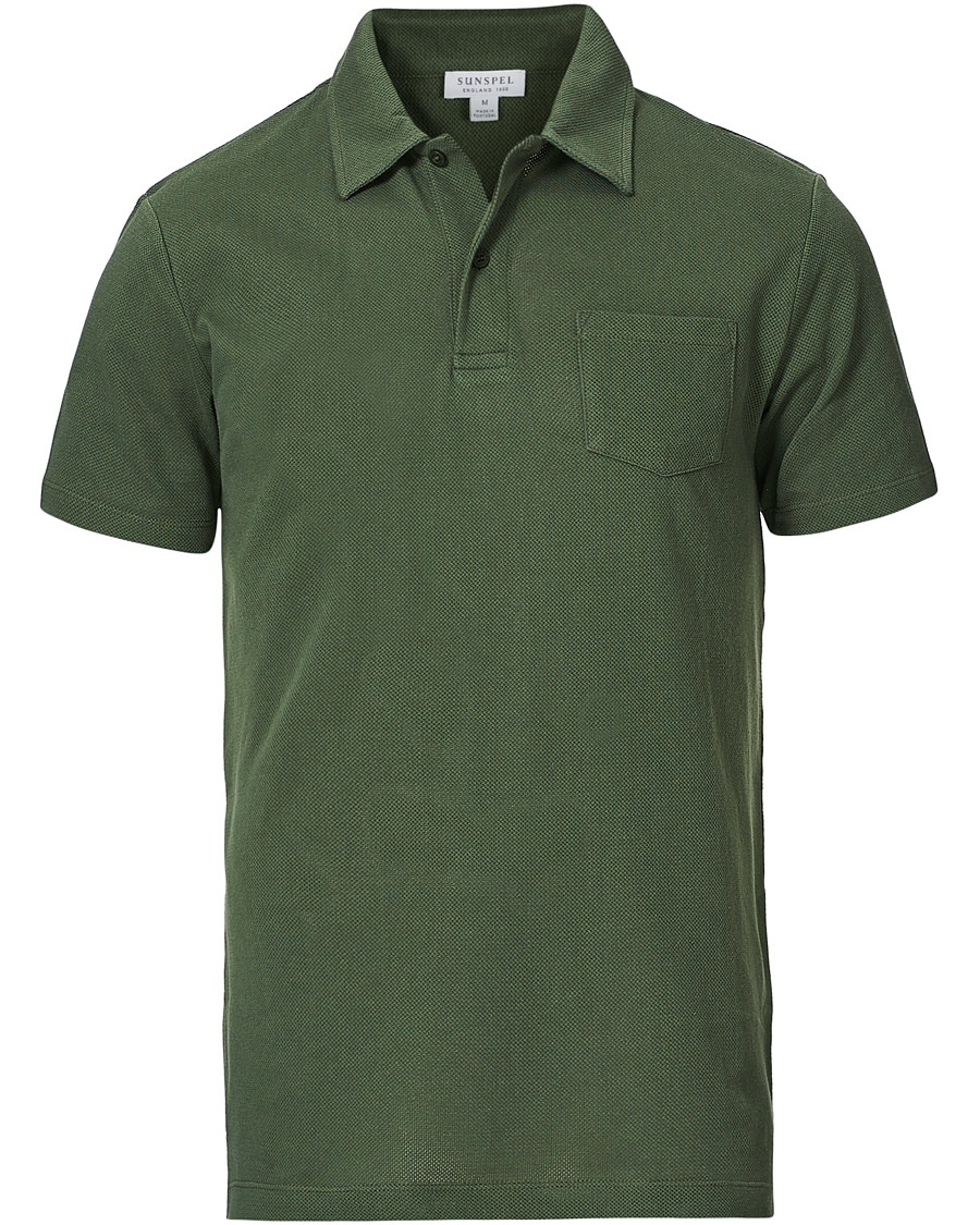 Sunspel Riviera Polo Shirt Dark Khaki