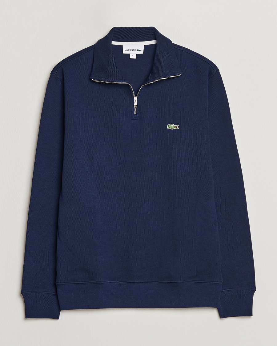 Lacoste Rib Interlock Half Zip Navy – Blau