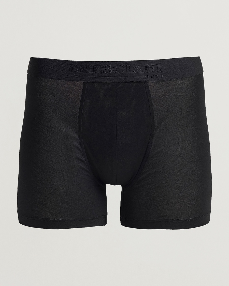 Herren | Trunks | Bresciani | Cotton Boxer Trunk Black
