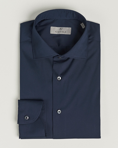 Herren | Businesshemden | Canali | Slim Fit Cotton/Stretch Shirt Navy