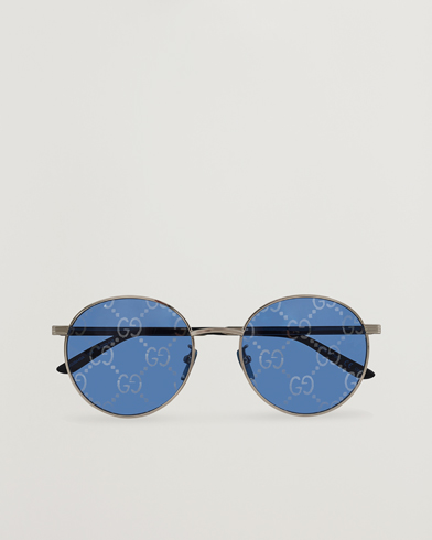 Herren | Runde Sonnenbrillen | Gucci | GG0944SA Sunglasses Silver/Blue