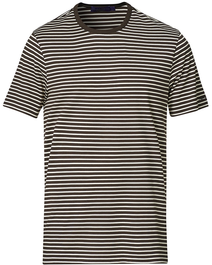  Striped Silk Blend Tee Brown/Cream