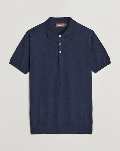 Herren | Polo | Morris Heritage | Short Sleeve Knitted Polo Shirt Navy