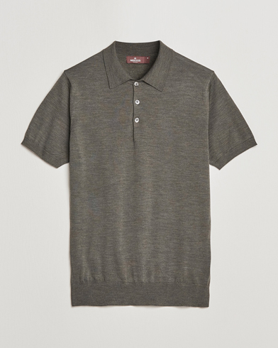 Herren | Exklusiv bei Care of Carl | Morris Heritage | Short Sleeve Knitted Polo Shirt Olive Green