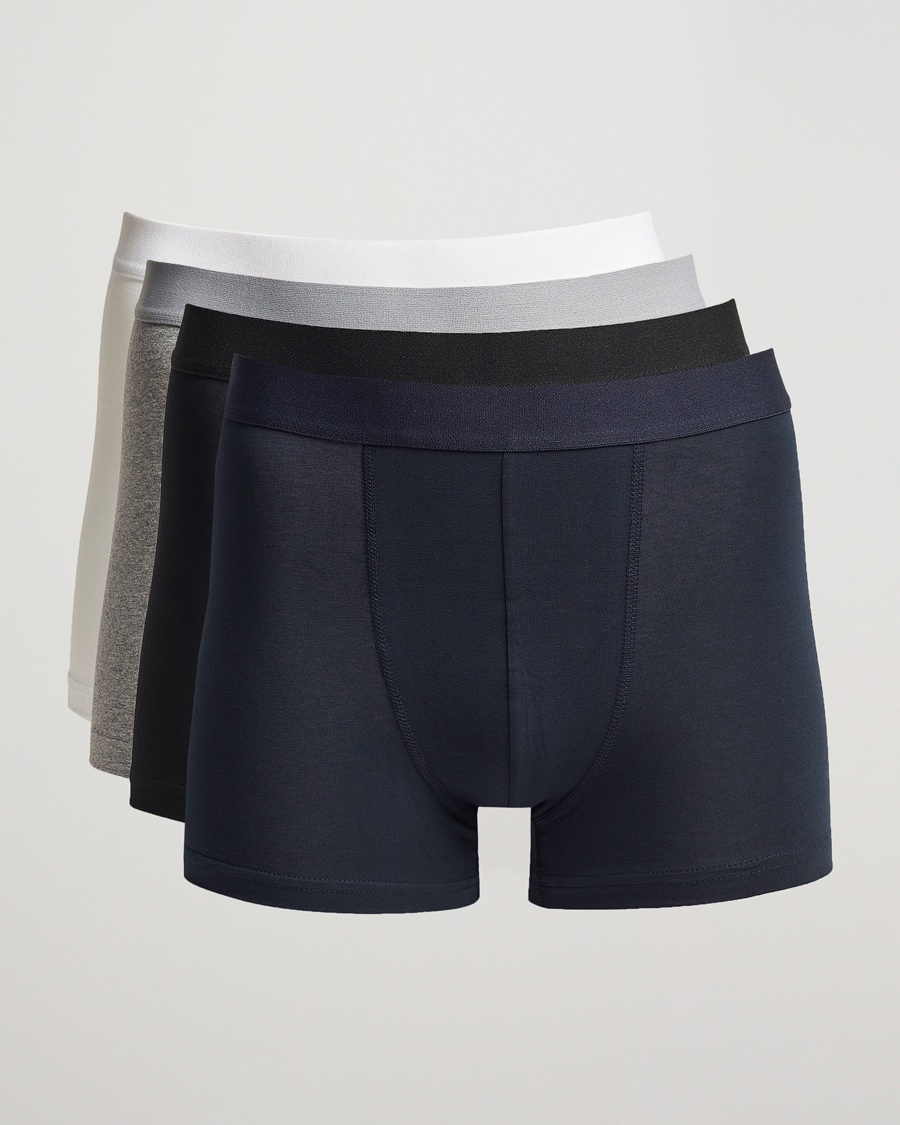 Bread & Boxers 4-Pack Boxer Brief White/Black/Grey/Navy – Grau