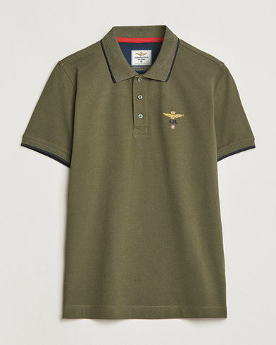 Herren | Poloshirt | Aeronautica Militare | Garment Dyed Cotton Polo Green