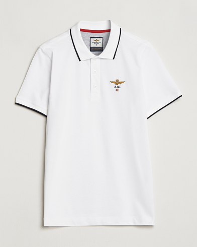 Herren |  | Aeronautica Militare | Garment Dyed Cotton Polo Off White