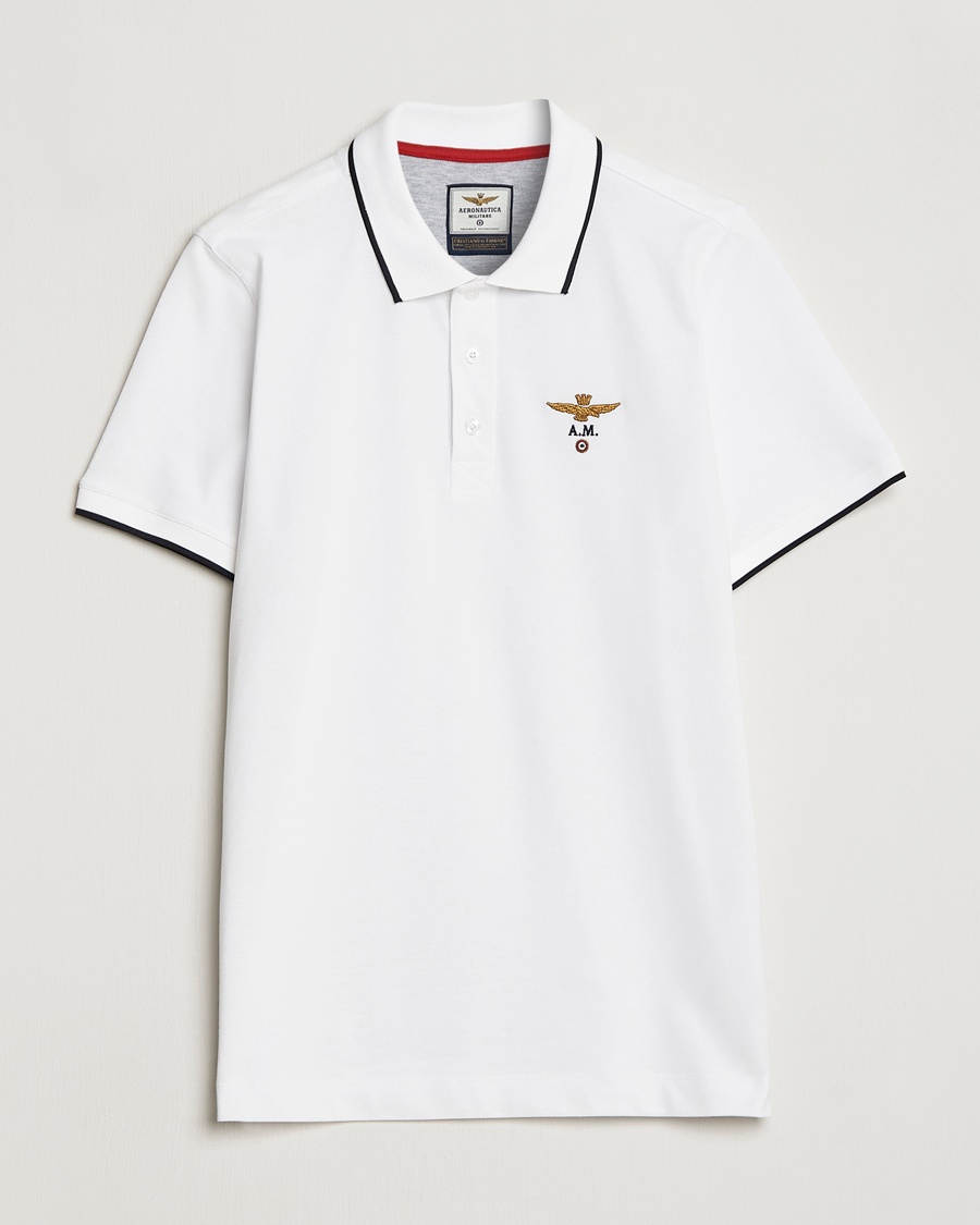 Herren | | Aeronautica Militare | Garment Dyed Cotton Polo Off White