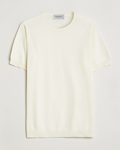 Herren | Weiße T-Shirts | John Smedley | Belden Wool/Cotton T-Shirt Latte