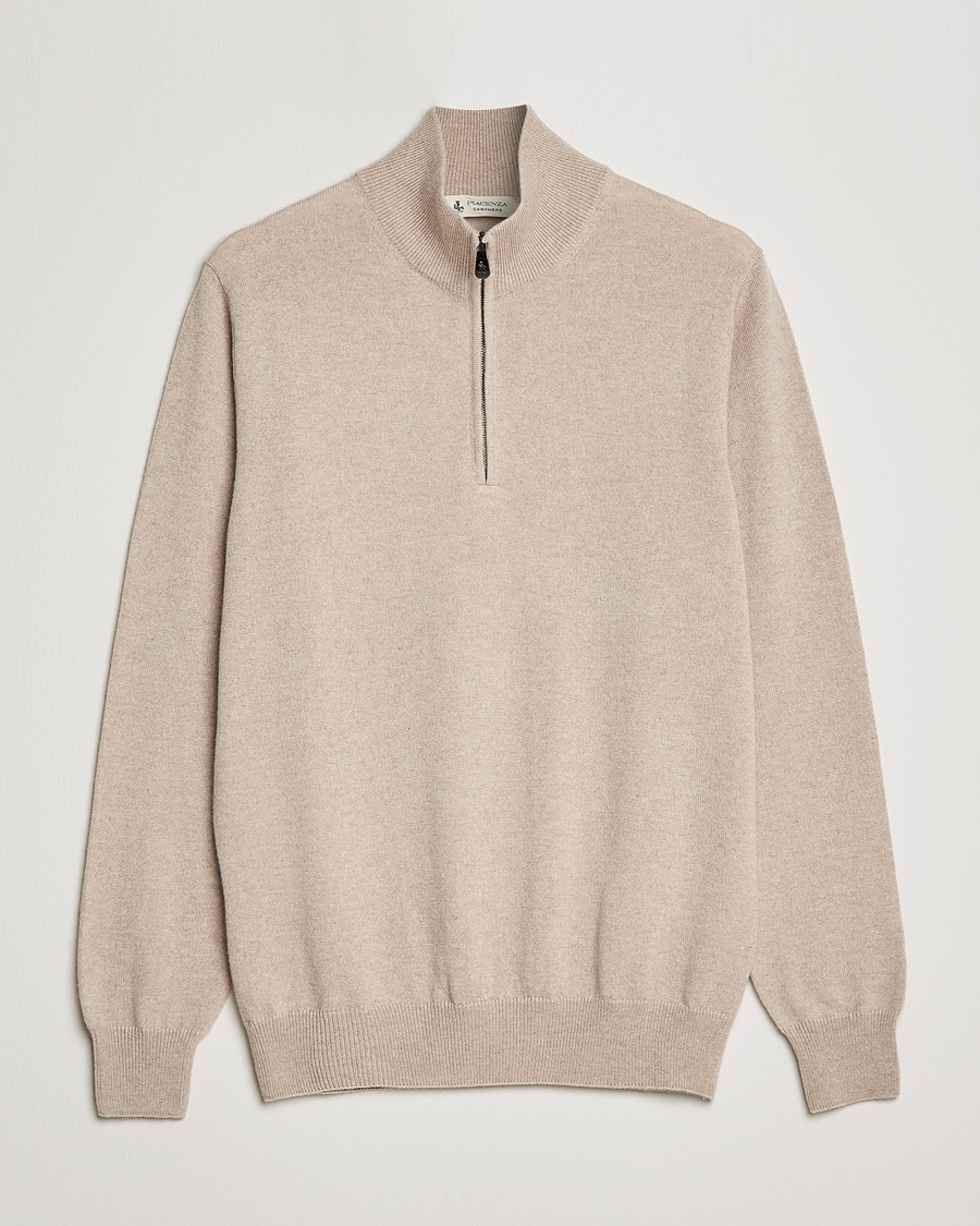 Piacenza Cashmere Cashmere Half Zip Sweater Beige - Beige - Half-zip - Grösse: 56