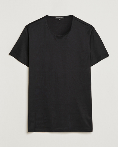 Herren | Luxury Brands | Zegna | Filoscozia Fine Cotton Crew Neck T-Shirt Black