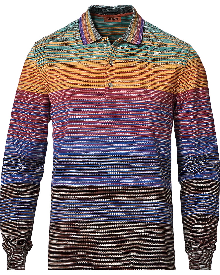  Space-Dye Long Sleeve Polo Multicolor
