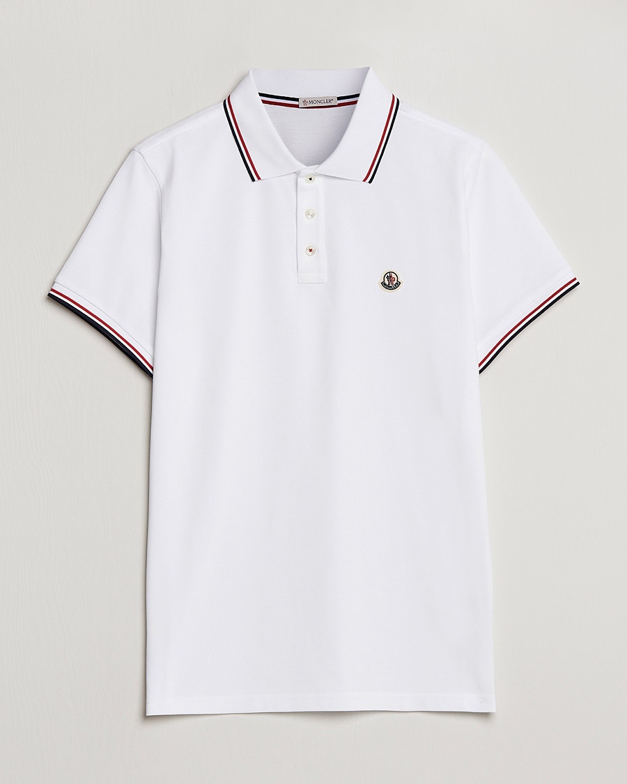 Herren | | Moncler | Contrast Rib Polo White