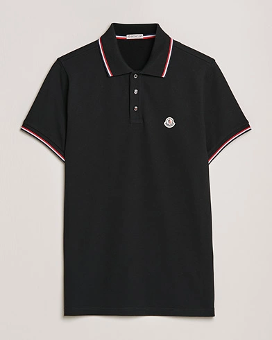 Herren | Kurzarm-Poloshirts | Moncler | Contrast Rib Polo Black