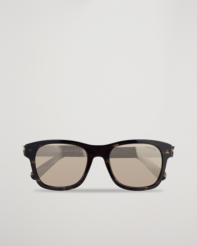 Herren | Gebogene Sonnenbrillen | Moncler Lunettes | ML0192 Sunglasses Shiny Dark Brown/Roviex Mirror