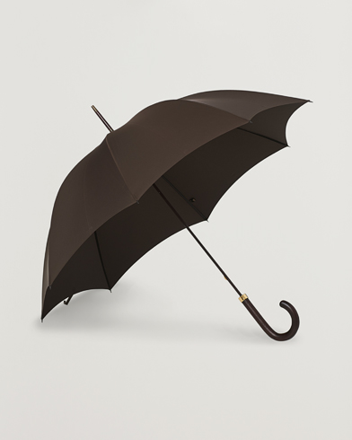 Herren | Regenschirm | Fox Umbrellas | Polished Hardwood Umbrella Brown