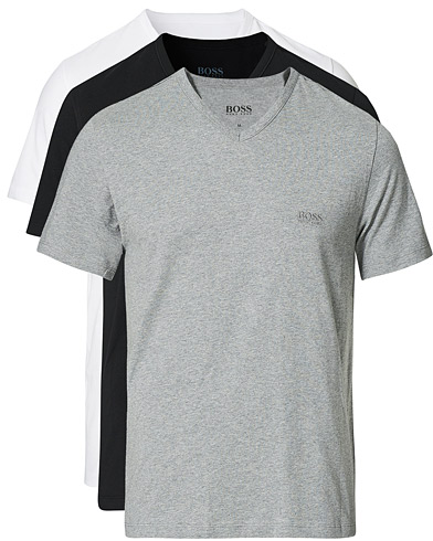  |  3-Pack V-Neck T-Shirt Black/Grey/White