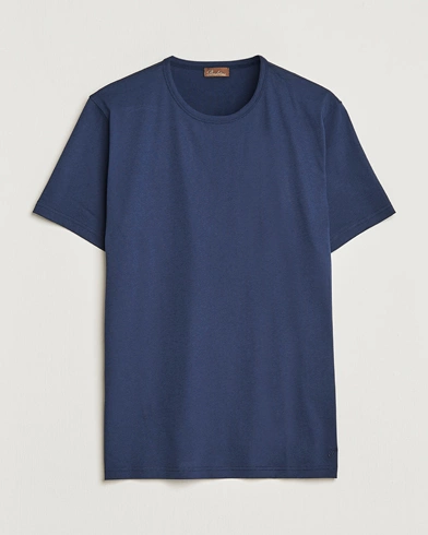 Herren | Business & Beyond | Stenströms | Solid Cotton T-Shirt Navy