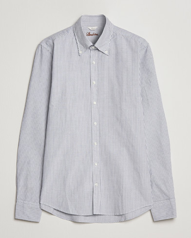 Herren | Stenströms | Stenströms | Slimline Washed Striped Oxford Shirt Dark Blue