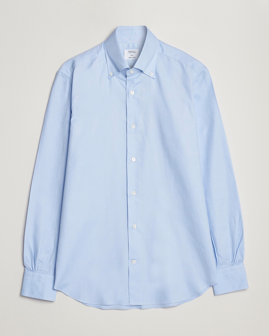 Herren | Oxfordhemden | Mazzarelli | Soft Oxford Button Down Shirt Light Blue
