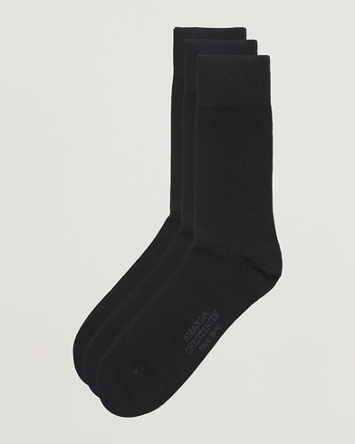 Herren | Normale Socken | Amanda Christensen | 3-Pack True Cotton Socks Black