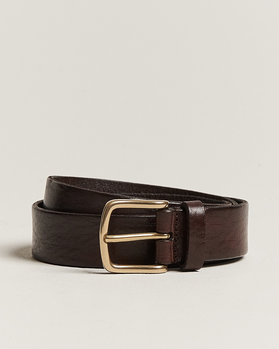 Herren | Cocktail | Anderson's | Leather Belt 3 cm Dark Brown