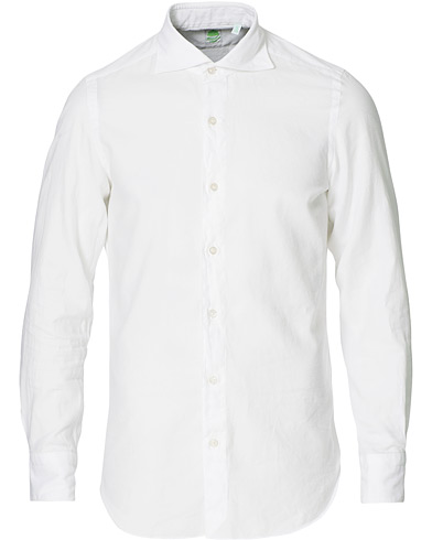 Herren | Flannellhemden | Finamore Napoli | Tokyo Slim Fit Flannel Shirt White