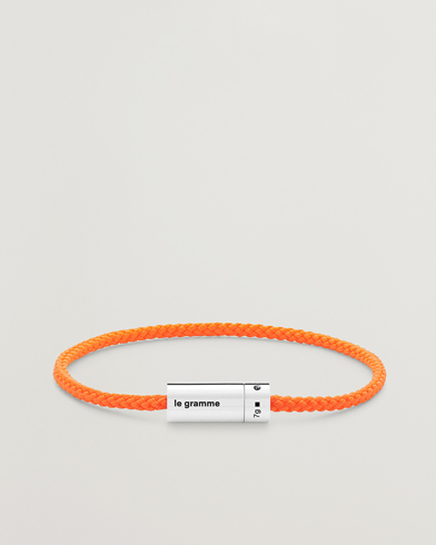 Herren | Armbänder | LE GRAMME | Nato Cable Bracelet Orange/Sterling Silver 7g