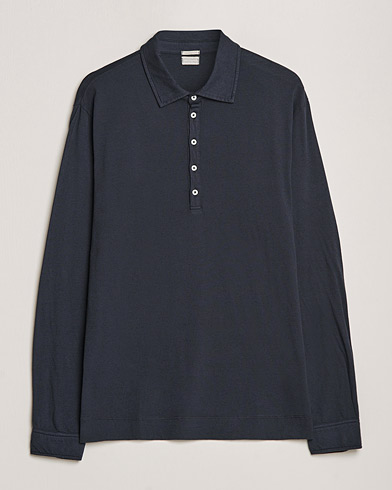 Herren | Langarm-Poloshirts | Massimo Alba | Ischia Cotton/Cashmere Polo Navy