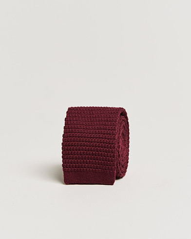 Herren |  | Amanda Christensen | Wool Knitted 6cm Tie Wine
