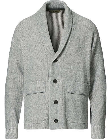  |  Recycled Wool/Cashmere Shawl Cardigan Light Grey
