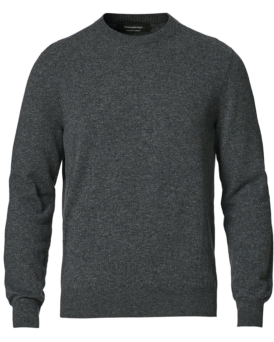 Ermenegildo Zegna Cashmere Crew Neck Sweater Dark Grey