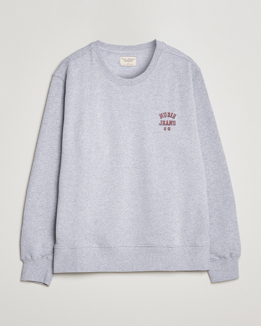 Herren | | Nudie Jeans | Frasse Logo Sweatshirt Grey melange