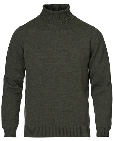  Heavy Knitted Merino Rollneck Forest Green